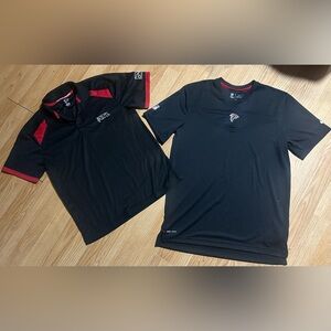 2 mens MEDIUM black Atlanta Falcons EXCLUSIVE dri fit shirts
